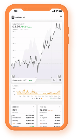 Mobilní tracker portfolia ukazující kryptostatistiky v reálném čase